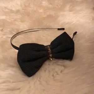 Headband with black bow and studs